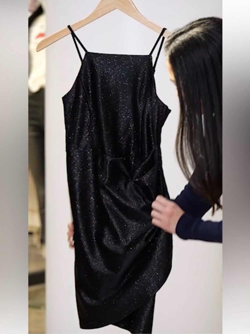 Nickie Lew Black Sleeveless Dress with Draped Detail